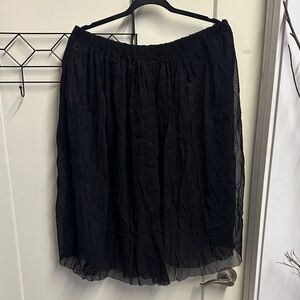 Chic Black Tulle A-Line Women's Skirt XXL